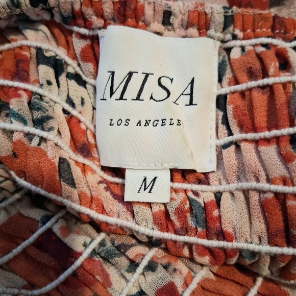 MISA Los Angeles Asra Red Floral Puff Sleeve Dress | US Size Medium - Picture 13 of 14